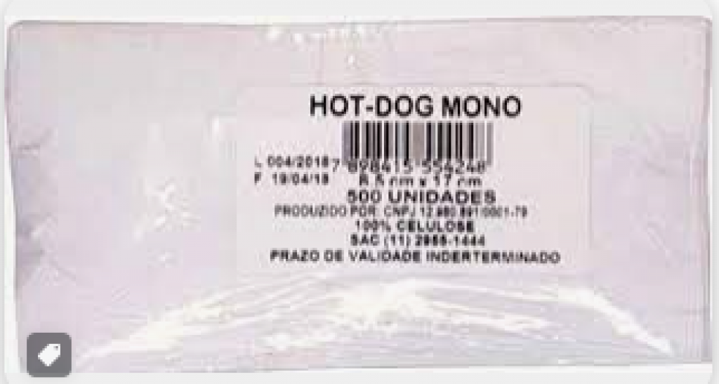 MP - SACO PAPEL MONO HOT DOG - FD.10X500UN