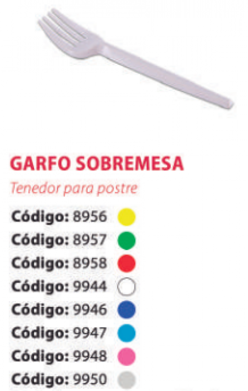 PRAFESTA - GARFO SOBREMESA BRANCO (9944) - CX.20X50UN