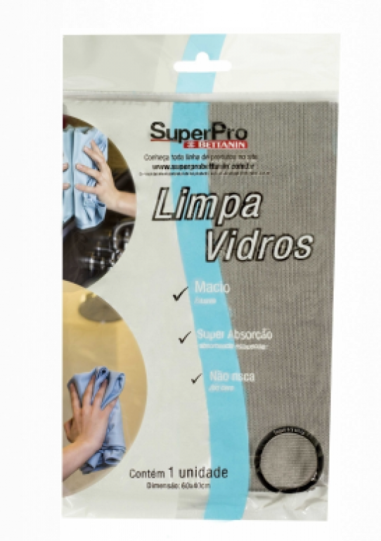 SUPERPRO - PANO MICROFIBRA LIMPA VIDRO UN