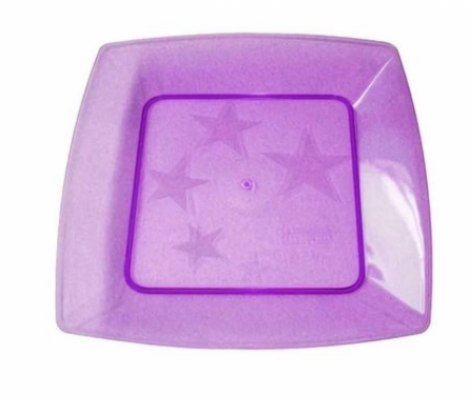 PLASTILANIA - PRATO GRANDE SQUARE ROXO - CX.30X10UN