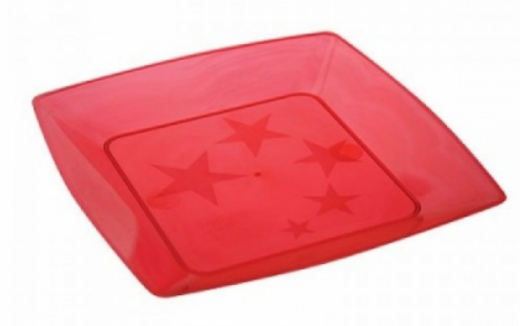 PLASTILANIA - PRATO PEQUENO SQUARE PINK - CX.40X10UN