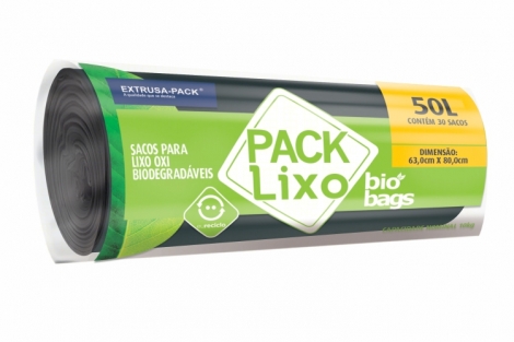 PACK LIXO BIOBAGS 050 LITROS PRETO 63X80 RL 30 UN